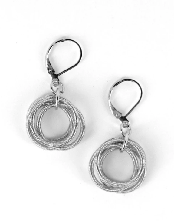Silver Piano Wire Loop Earrings