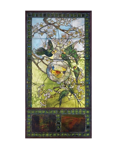 Parakeets and Gold Fish Bowl