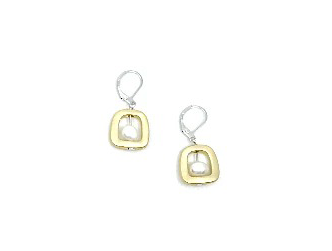 Gold Geometric Shape with Pearl Earring