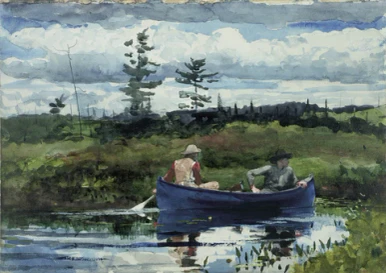 Winslow Homer "Blue Boat" Matted 11 x 14 Print