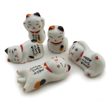 Lucky Cats Chopstick Holders Set of 5