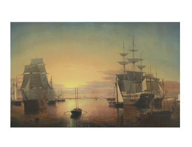 Lane Boston Harbor Matted 11 x 14 Print