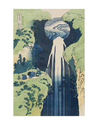 Hokusai Amida Falls 11x14 Matted Print