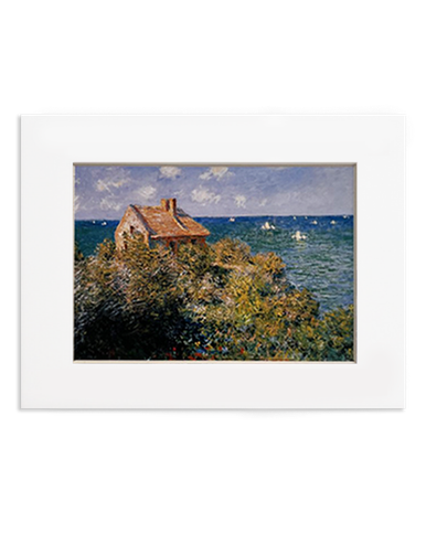 Monet Fishermans Cottage Matted Postcard