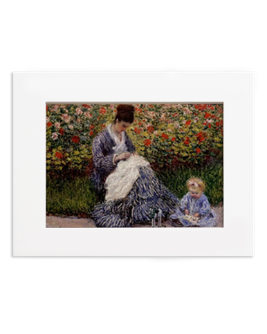 Monet Camille & Child Matted Postcard