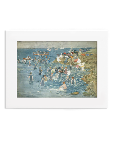 Prendergast Bathing Marblehead Matted Postcard