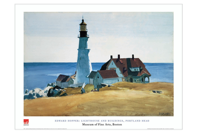 Hopper Lighthouse & Buildings Poster