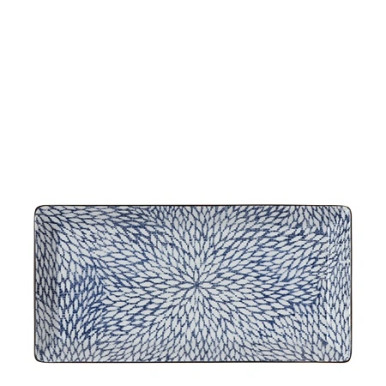 Aizome Mums Rectangle Plate 8.5"