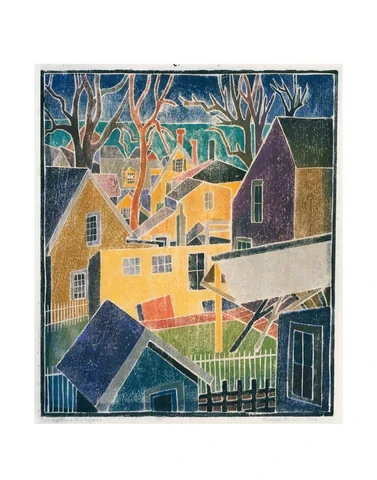 Lazzell Provincetown Backyards  11x14 Matted