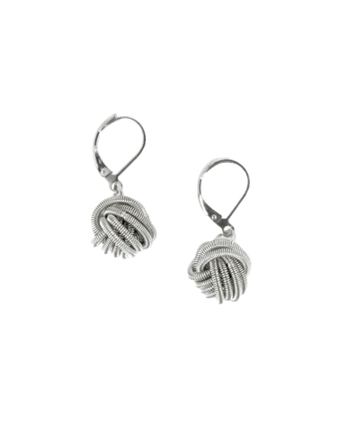 Silver Knot Piano Wire Earrings
