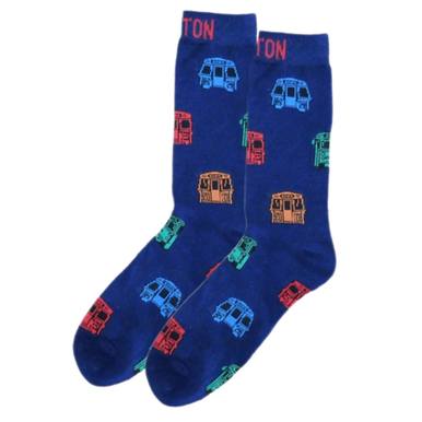 Adult MBTA Train Crew Dress Socks Indigo