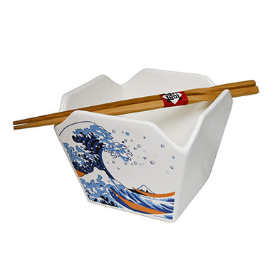 Wave Takeout Bowl with Chopsticks