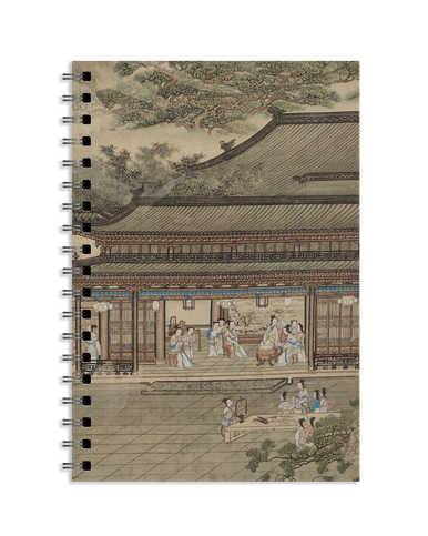 Elegant gathering in a secluded garden Spiral Notebook