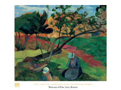 Gauguin Landscape with Two Breton Women Poster