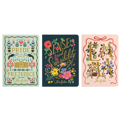 Jane Austen Stitched Notebooks Set of 3