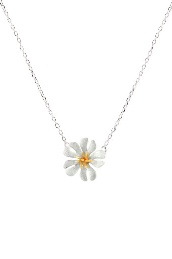Silver Parijatak Floral Necklace
