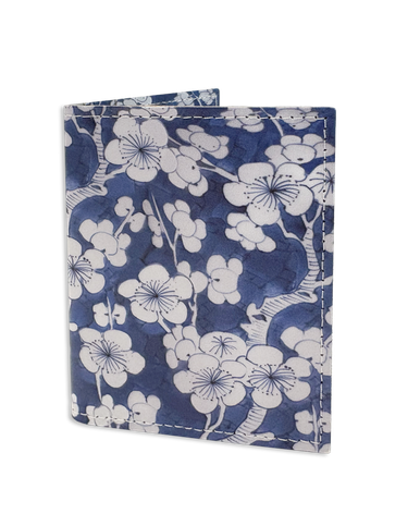 Blue & White Floral Folding Wallet