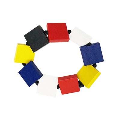 Mondrian Color Wooden Square Bracelet