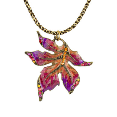 Crystal Maple Leaf Pendant Necklace
