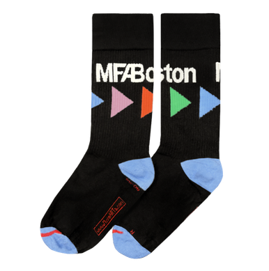 MFA Boston Colorful Arrows Socks- Black, Men's Socks