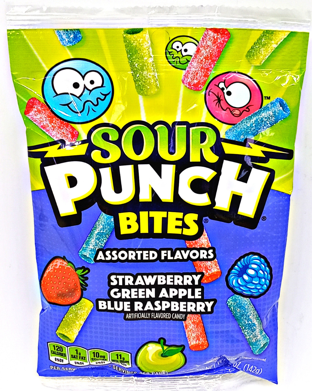 Sour Punch Bites Candy, Blue Raspberry - 5 oz