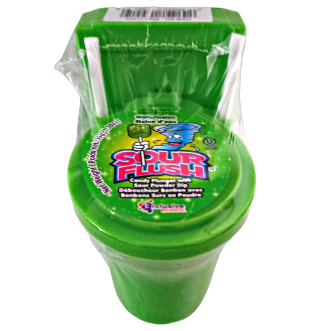 Sour Flush Candy Plunger with Sour Powder Dip