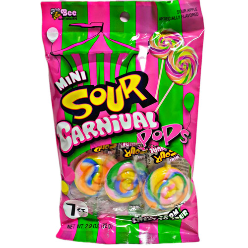 Mini Sour Carnival Lollipop Bags 2.9oz Mini Sour Carnival Lollipop Bags 2.9oz