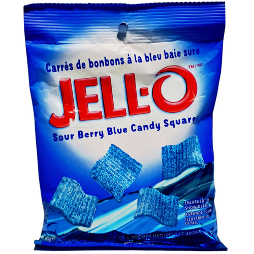 Jello Sour Berry Blue Candy Squares Jello Sour Berry Blue Candy Squares