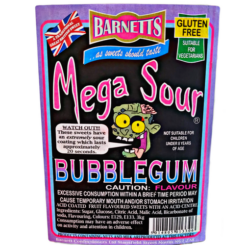 Barnetts Mega Sour Hard Candy Cherry Flavor - 9 pack