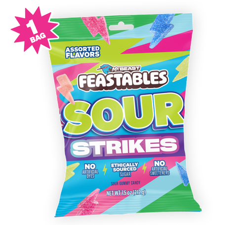 Feastables Sour Strikes Gummies Assorted 212g
