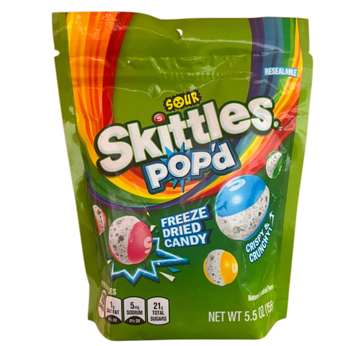 Skittles POP'd Sour Freeze Dried Candy Bag 155g