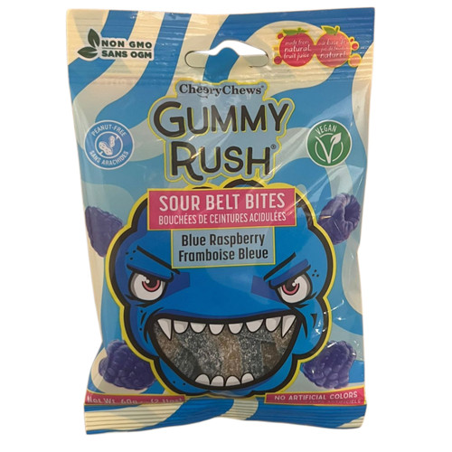 Gummy Rush Sour Belts Blue Raspberry 96g