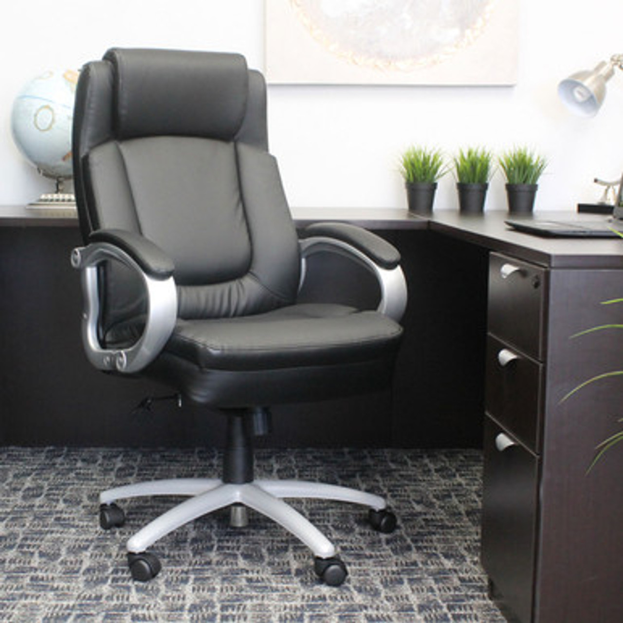 Big & Tall | Executive Chair with Silver Heavy Duty Metal