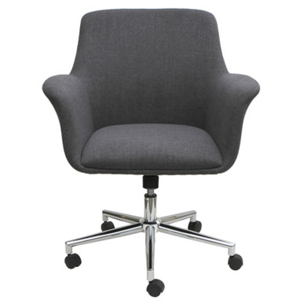 Bolster Collection Mid Back Swivel Chair with 5 Star Chrome