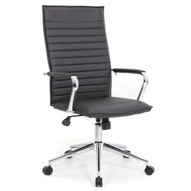 Ridge Executive High Back, Ribbed Back Task Chair w/Chrome Base
