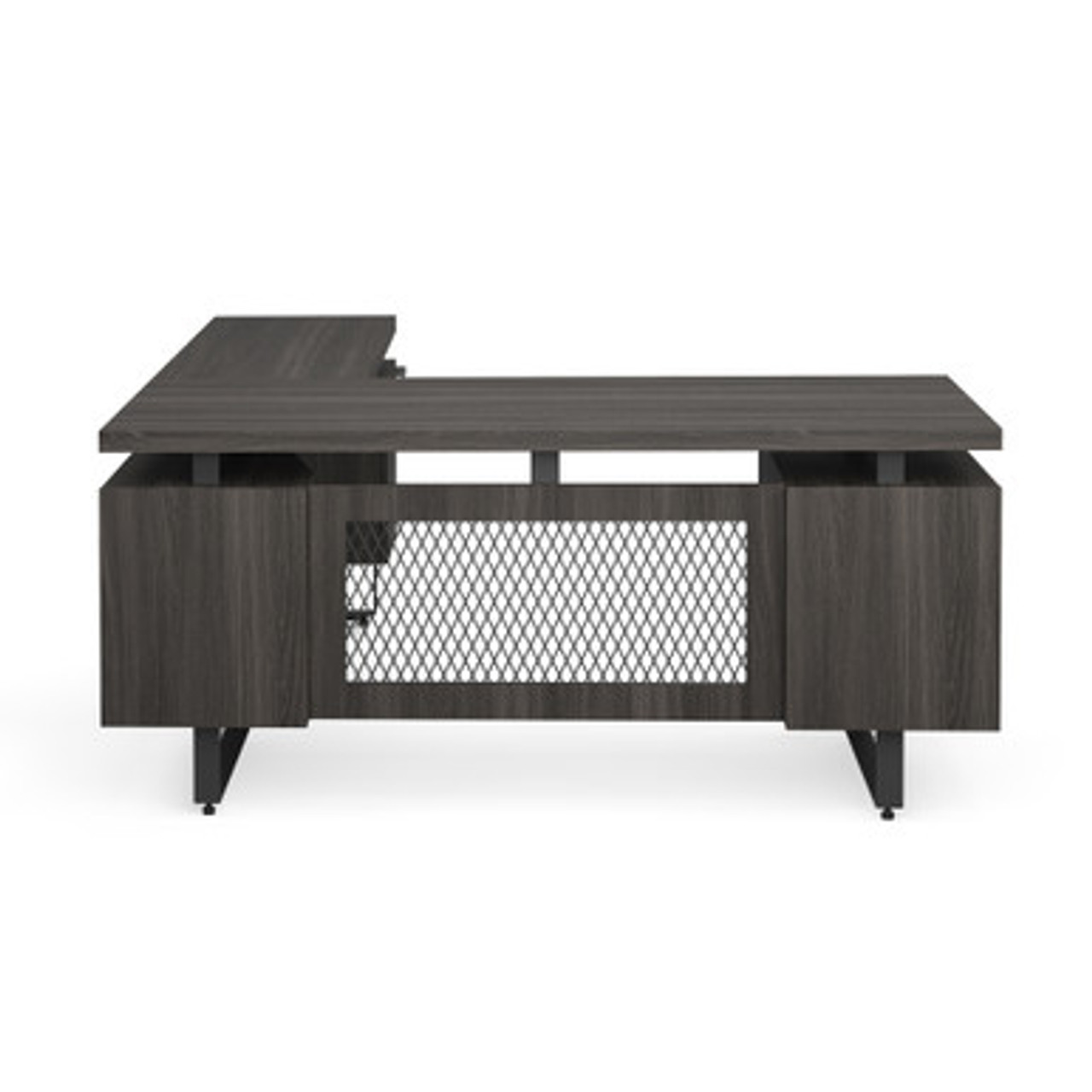 Palisades | L Shape Double Pedestal Desk with Reversible