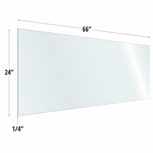 SafeGuard Barrier Collection Clear Acrylic Screen with Square Edges - 66"W x 24"H