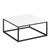 Lenox | 36" Square Quartz Top Coffee Table with Black Metal Base