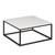 Lenox | 36" Square Quartz Top Coffee Table with Black Metal Base