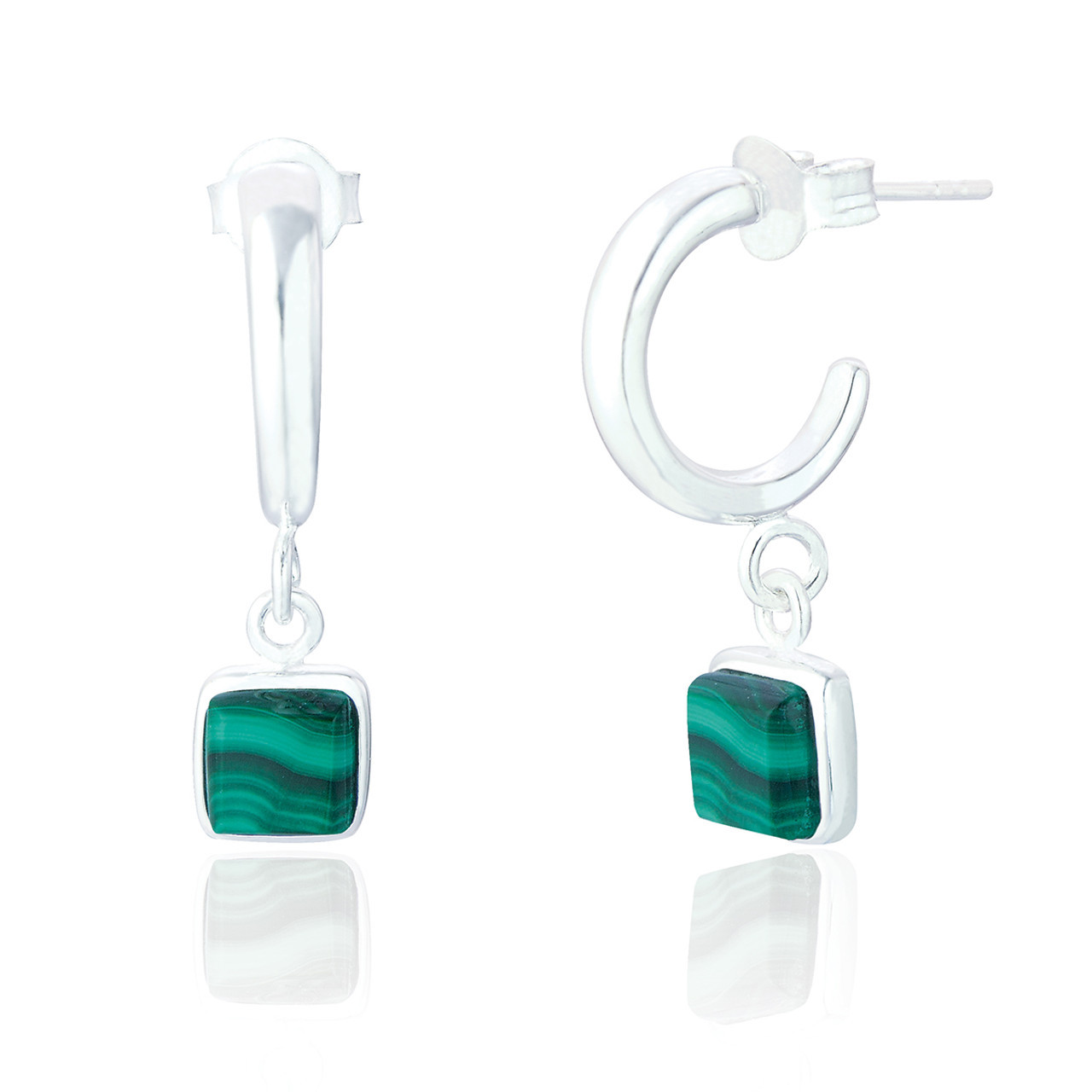 Malachite hoop earrings Clearance
