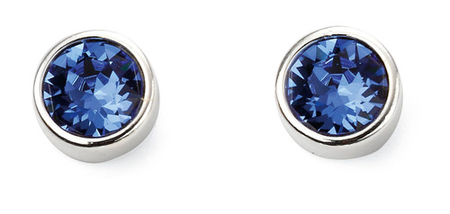 September Silver and Crystal Birthstone Stud Earrings