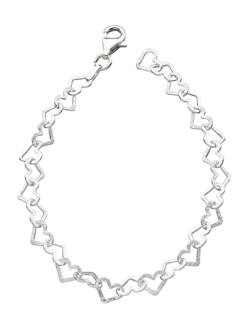 Diamond Cut Heart Bracelet