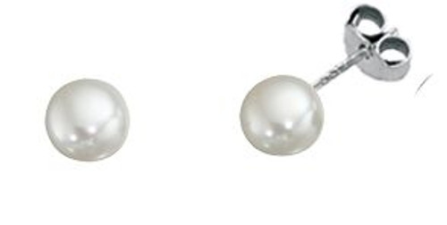 White Freshwater Pearl Stud Earrings