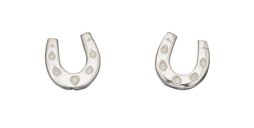 Small Silver Horseshoe Stud Earrings