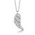 Rhodium Plated Sterling Silver CZ Angel Wing Necklace