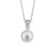 Silver Pearl Pendant with Pave Cubic zirconia 