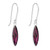 Slim Navette Drop Earrings with Amethyst Crystal