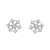 Small sterling silver cubic zirconia snowflake studs