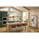 Kitchenaid® 20.8 Cu. Ft. Counter-Depth Side-by-Side Refrigerator with Exterior Ice and Water Dispenser in PrintShield™ Finish KRSC536RPS