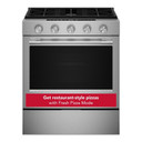 Kitchenaid® 5.0 Cu. Ft. Smart Slide-in Gas Range with Convection Cooking Modes and 2-in-1 Burner KSGS530SPS